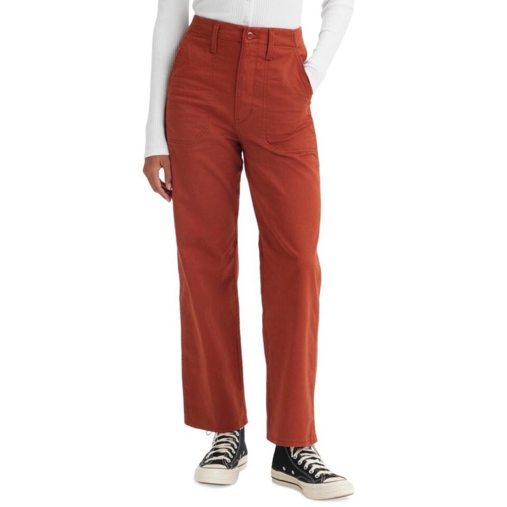 NWT Levi's Womens 26x27 Surplus Straight Pants Burnt Orange A0981-0005 Utility